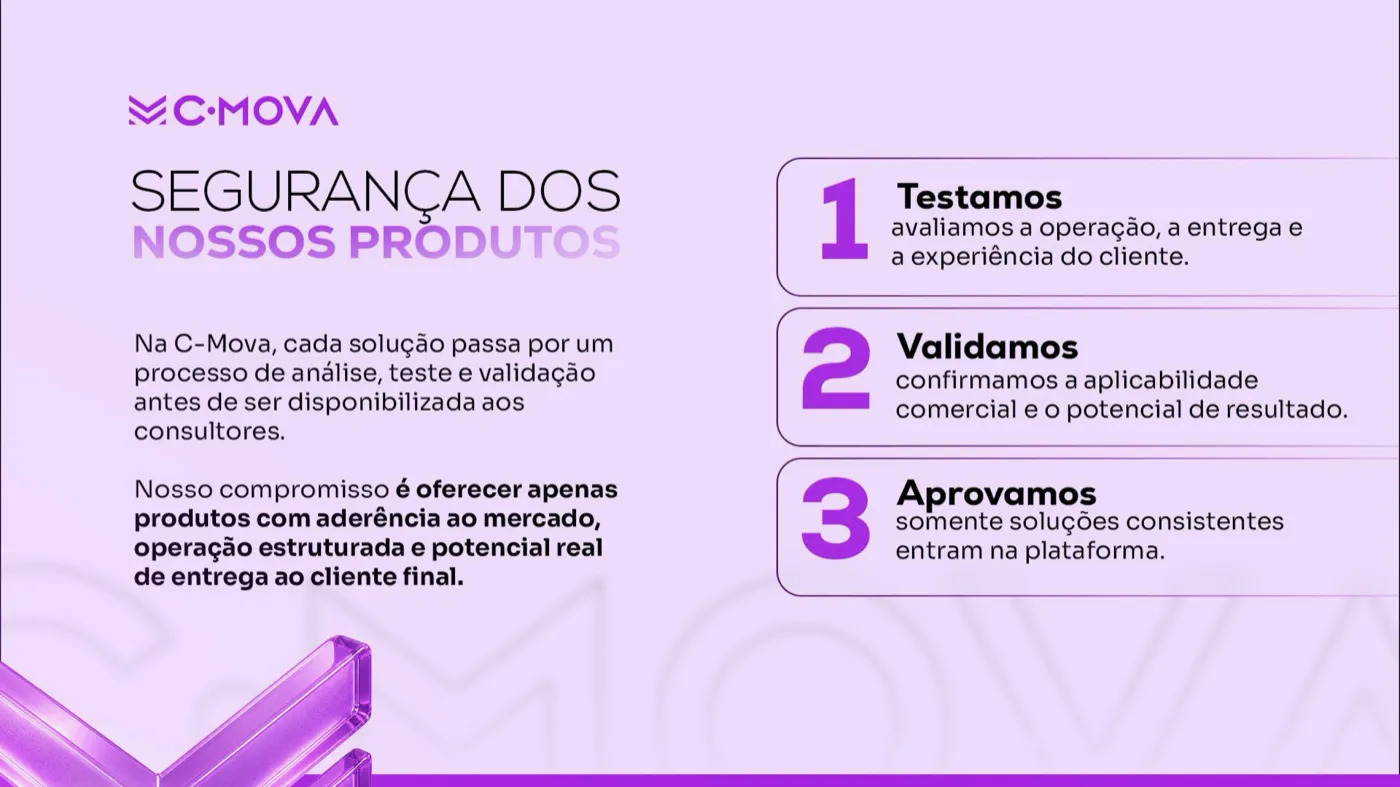Página Segurança dos nossos produtos: testamos, validamos e aprovamos